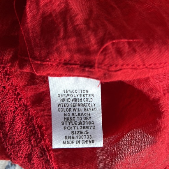 Red Top with Floral Embroidery - Picture 7 of 7